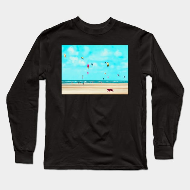 Kite Beach No. 1 Long Sleeve T-Shirt by asanaworld